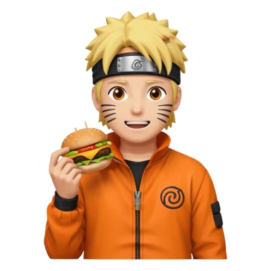 Naruto eating burger sticker