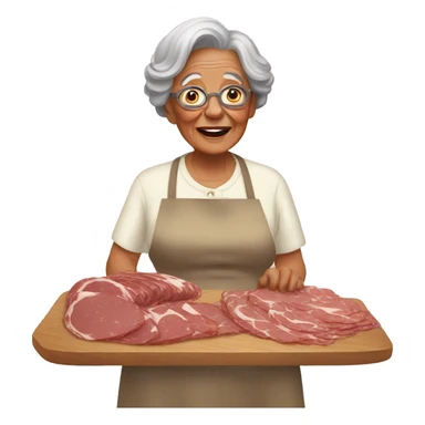 grand mother making charcuterie sticker