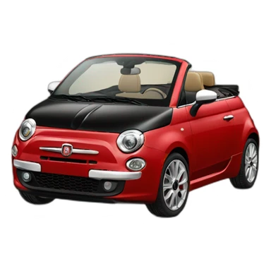 red fiat 500 convertible sticker