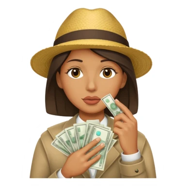 un banco de dinero y una persona haciendo gesto de silencio sticker