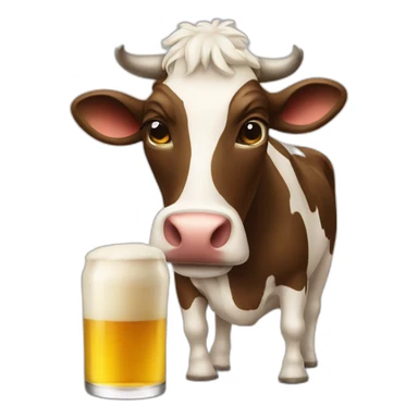 Vache avec bière sticker