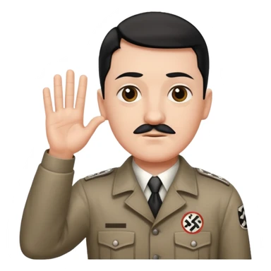Hitler salute with nazi symbol on shirt sticker