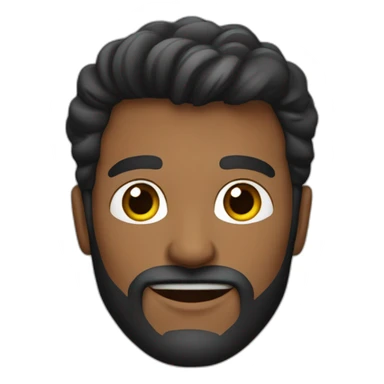 hombre de 40 años con barba negra corta cara de enamorado sticker