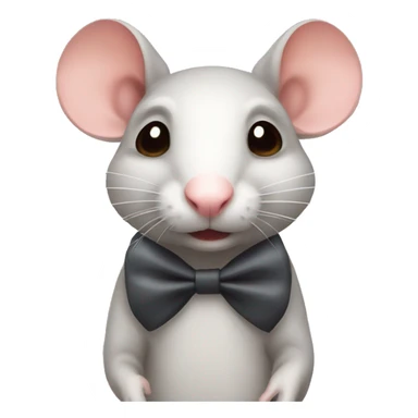 rat with a bow  sticker