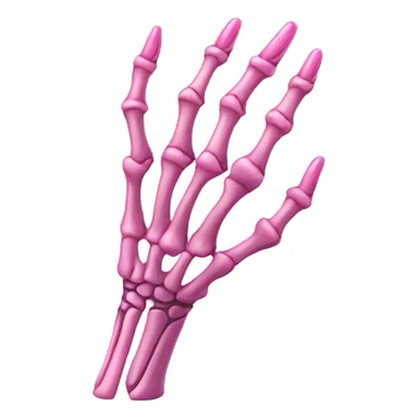 skeleton hand with long pink nails sticker