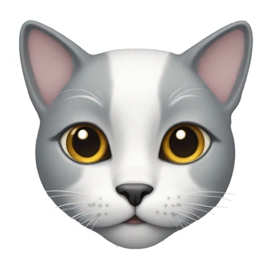 a gray-white cat with a spot on its muzzle sticker