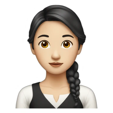 asian girl 2024, in the dress, color hair black  sticker