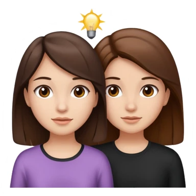 2 Besties g girls one dark brown hair one light brown hair sticker
