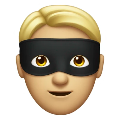 Man wearing a blindfold sticker