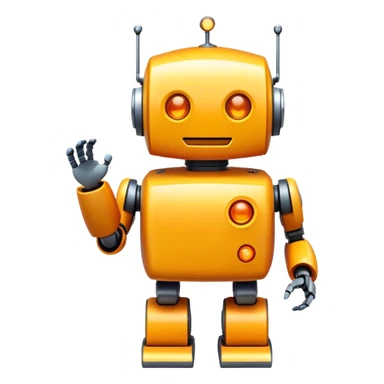 excited yellow-orange robot sticker