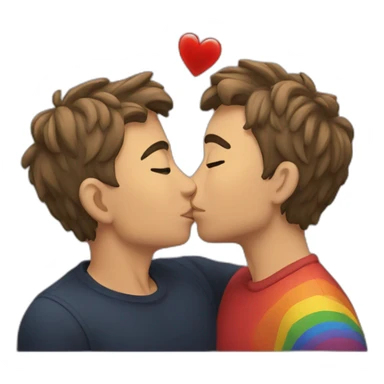 Gay kiss love sticker