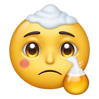 Emoji with tired eyes sniffing salt sticker