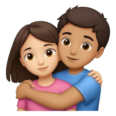 A boy and girl hugging sticker