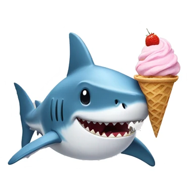 shark eating ice cream sticker