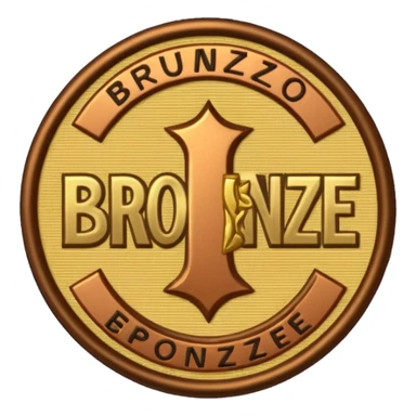 An embroidered patch with the word "BRONZE" on it sticker