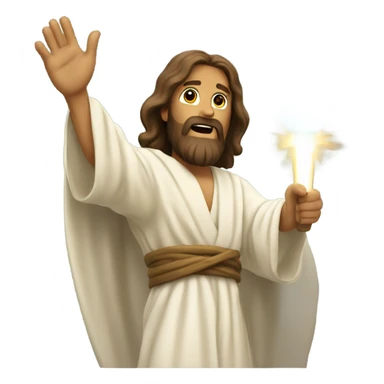 Jesus doing the kamehameha  sticker