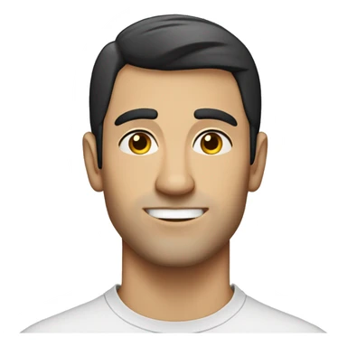 A 30 year old, caucasian man, with short black hair,   wearing a tshirt. sticker