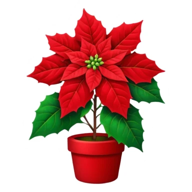small christmas Poinsettia deco sticker