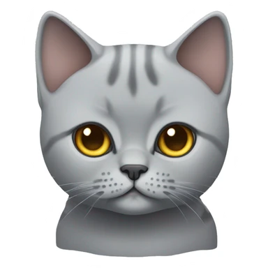 Cute Grey British shorthair cat full body sticker