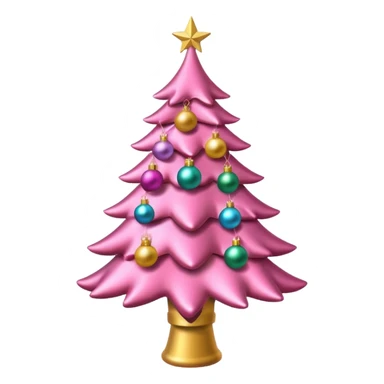 Make a pink Christmas tree sticker