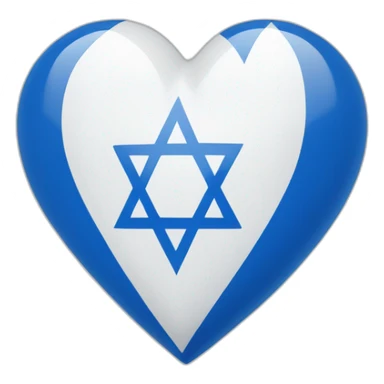 Israel flag made of blue and white hearts sticker