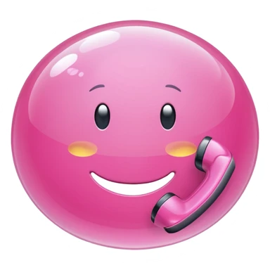 pink phone call \caller id bubble sticker