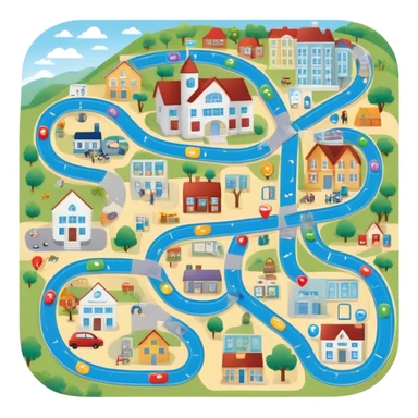 Design Game Board called Journey of Type 1 diabetes and Aging.  Subtext: Aging with Type 1 Diabetes, large enough to read for seniors, 6 landing spots (hospital, home, assisted living, health issues, coping, stories) sticker