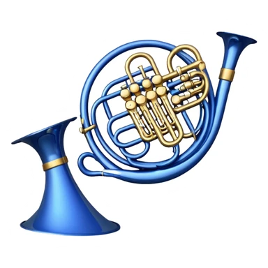 only blue french horn sticker