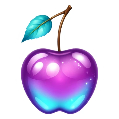 glitter purple and cian cherry sticker