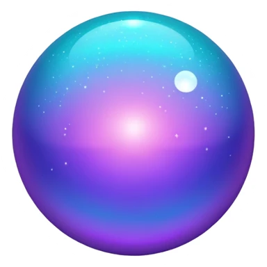 glitter purpel cian little ball sticker