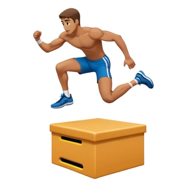 man jump onto plyo-box side-view sticker