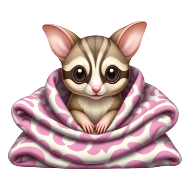 Sugar glider cozy in blanket sticker