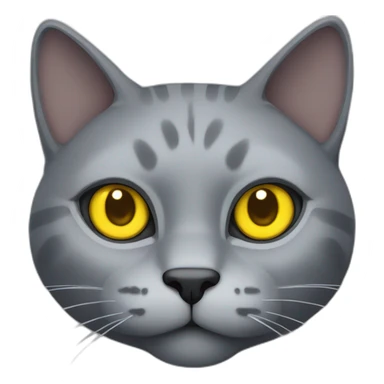 Head of gray cat with yellow eyes looking at you really brutal sticker