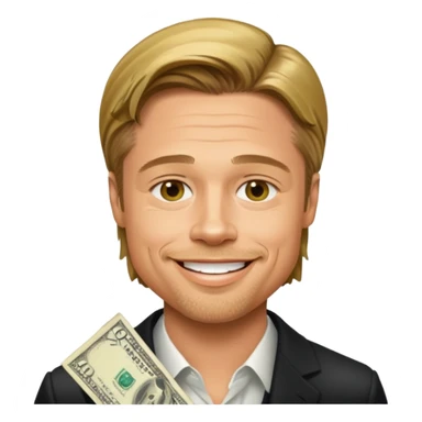 Bradd pitt with cash  sticker