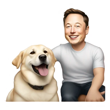 dog with elon musk sticker