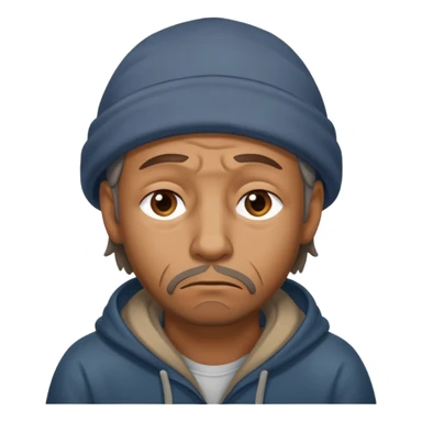 Homeless guy looking sad in a sarcastic way  sticker