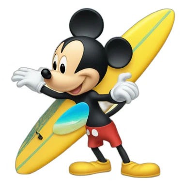 Mickey fait su surf sticker