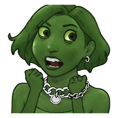 a girl with her hands over her neck screaming  sticker