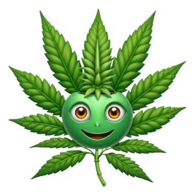 crea una planta de marihuana con ojos sticker