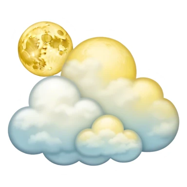 Yellow Moonlight and mini clouds with beautiful finish  sticker