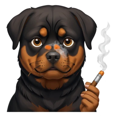 Rottweiler dog smoking a blunt sticker
