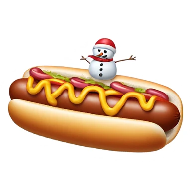 Hot dog eating a snowman sticker