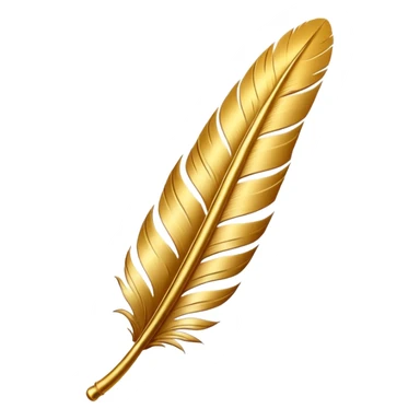 3D perspective academic premium golden ink feather sticker