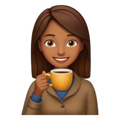 Mulher morena tomando café  sticker