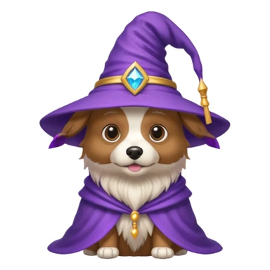 wizard dog with a purple wizard hat sticker