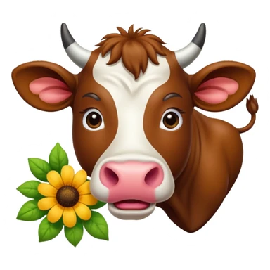 Pretty flower getting eaten by a cow sticker