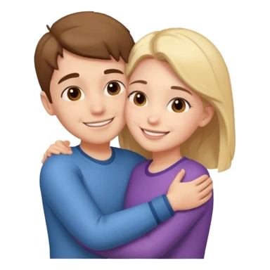 Boy and girl hugging each other in love sticker