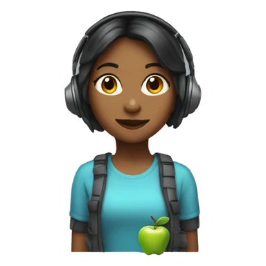 girl with apple headphones sticker