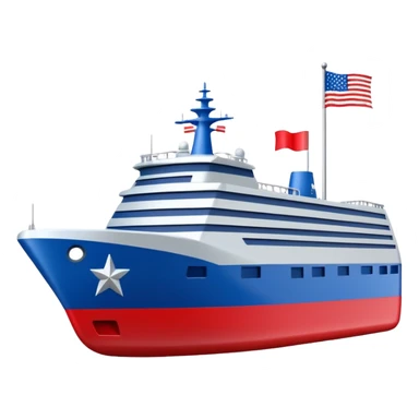 generate a very realistic American modern ship with little flag sticker
