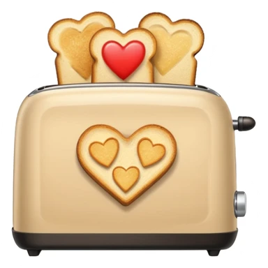 Light Beige heart toaster with toast  sticker